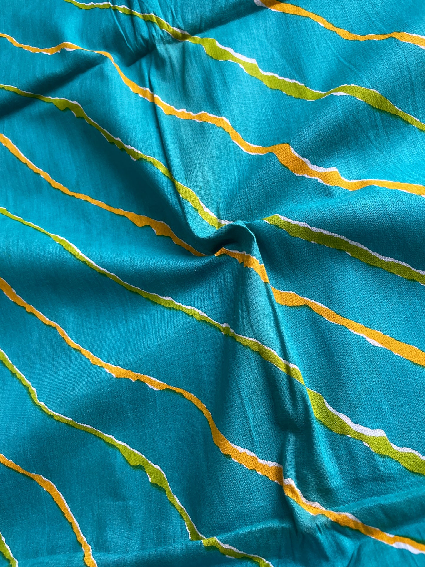 Multicoloured Lahariya Print Cotton Fabric