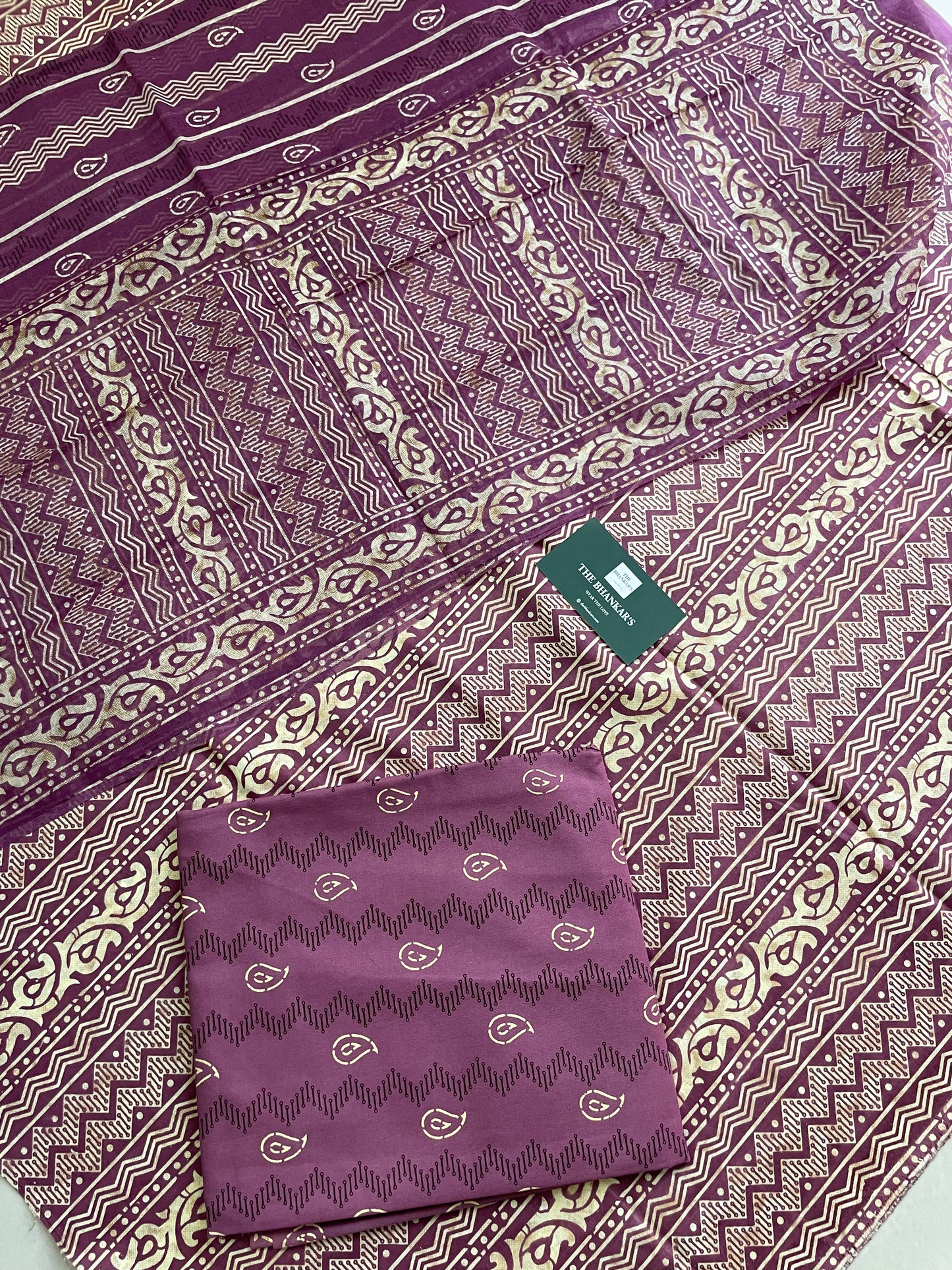 Beautiful Handblock Printed Cotton Suit With Mulmul Cotton Dupatta
