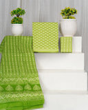 Hand Block Printed Cotton Suit With Mulmul Cotton Dupatta