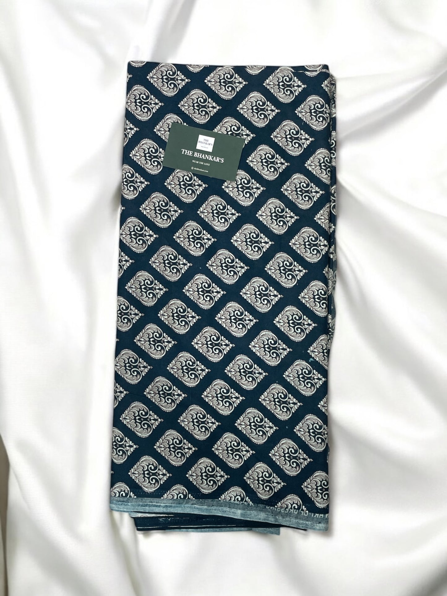 Teal Colour Floral Print Top and Bottom Cotton Fabric Combo Set 2.5 Mtr Top and 2.5 mtr Bottom