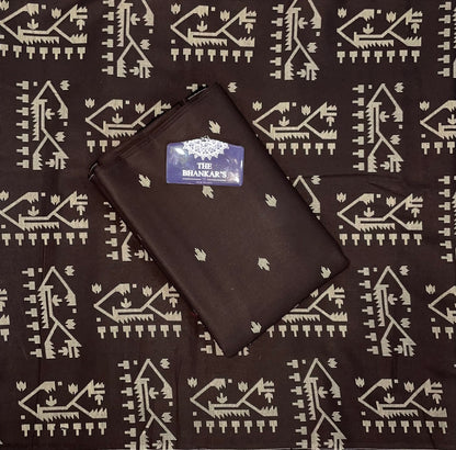 Brown figure Print Top and Bottom Cotton Combo Set 2.5 Mtr Each