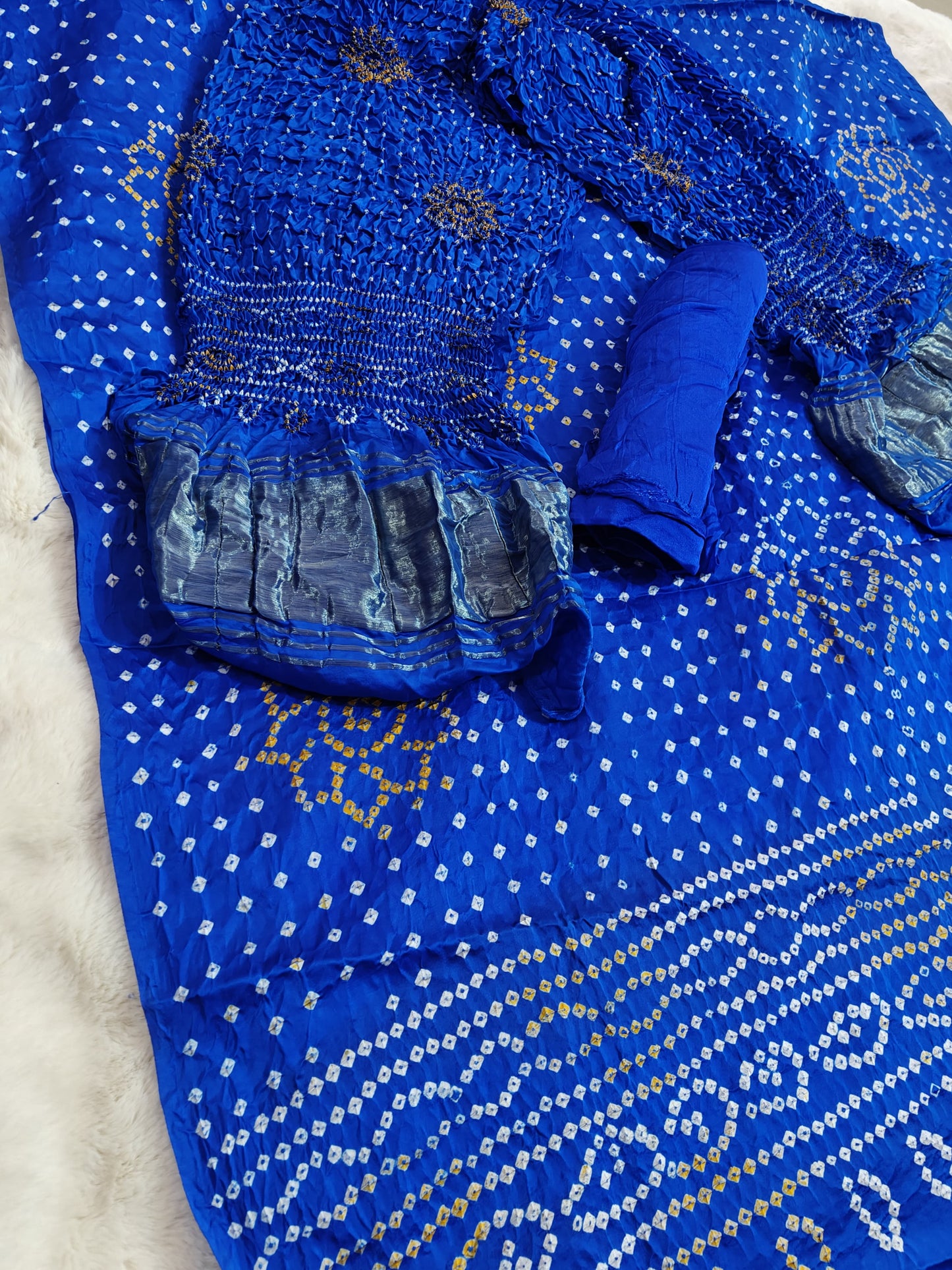 ROYAL BLUE GAJJI SILK FABRIC SUITS WITH HEAVY ZARI RICH HAND PALLU DUPATTA