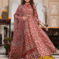 Bagru Handblock Printed Anarkali Set With Kota doria Dupatta with Zari Border