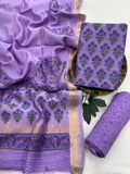 Maheshwari Silk Unstitched Suit Set – Top 2.5m, Bottom 2.5m Santoon, Dupatta 2.5m