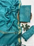 Lightweight Maheshwari Silk Unstitched Suit – Top & Dupatta 2.5m, Santoon Bottom