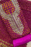 RANI GHATCHOLA Round Neck BANDHANI Art SILK FABRIC SUITS WITH BEAUTIFUL HAND GOTAPATTI WORK DUPATTA