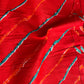 Red Multicoloured Lahariya Print Cotton Fabric