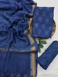 Premium Maheshwari Silk Unstitched Suit with Santoon Bottom – Festive Ready