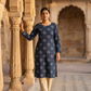 Bandhani Print Navy Blue Top and Bottom Cotton Combo Set