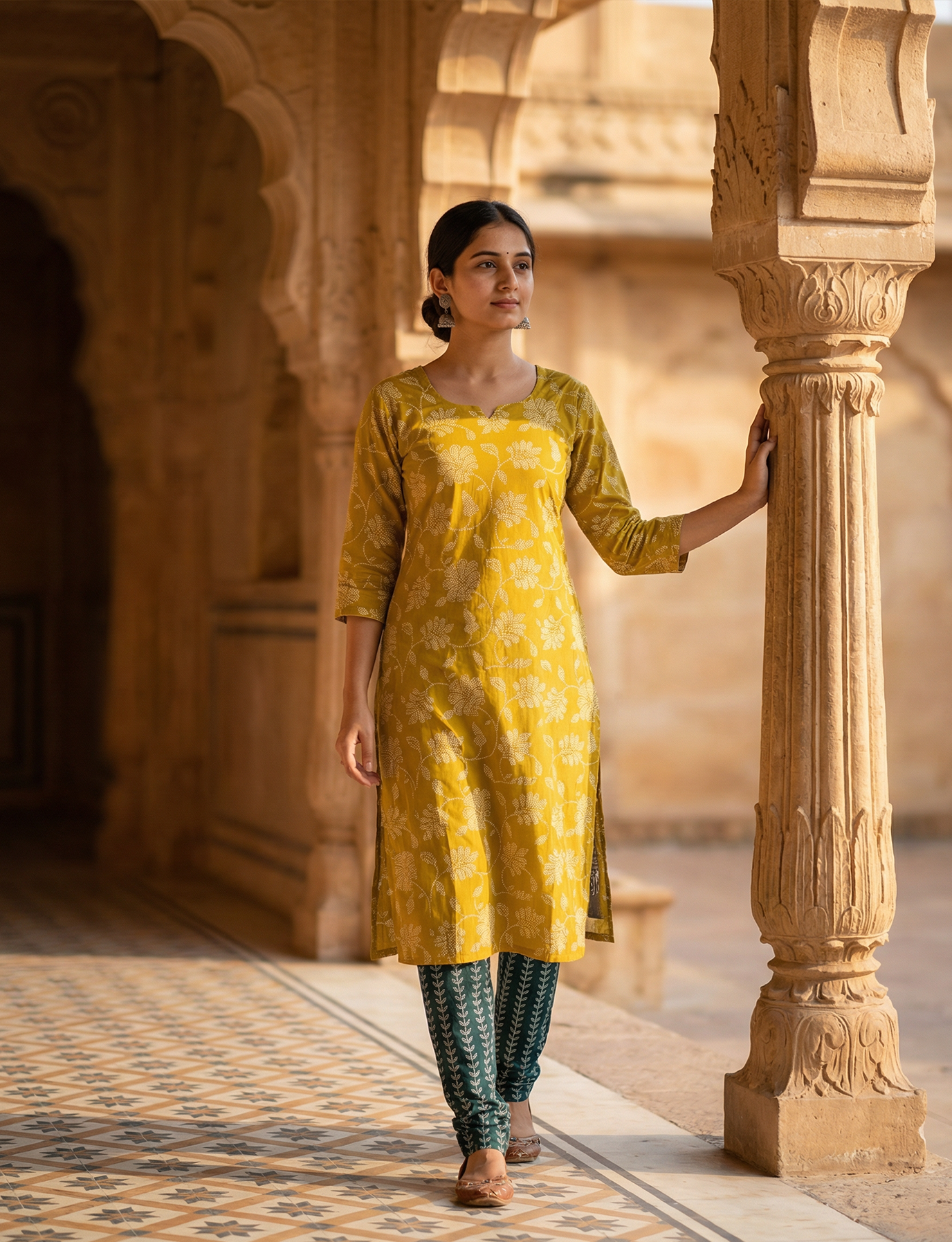 Bandhani Print Top and Bottom Cotton Combo Set