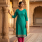 Beautiful Combination Top with Daman Border Print Top and Bottom Cotton Combo Set