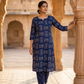 Blue Figure Print Top and Bottom Cotton Combo Set