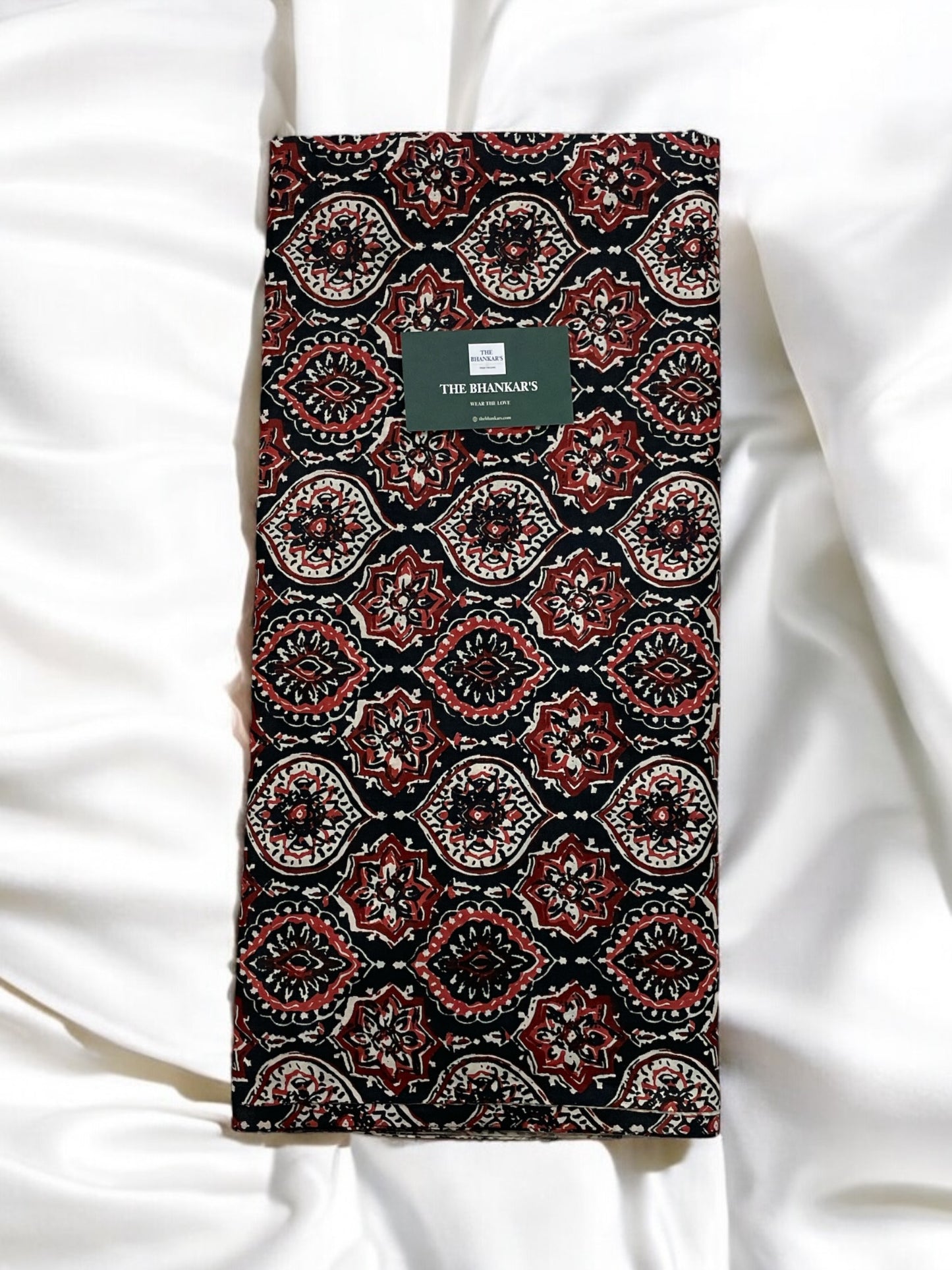 Black Ajrakh Top and Bottom Cotton Combo Set 2.5 Mtr Top 2.5 Mtr Bottom