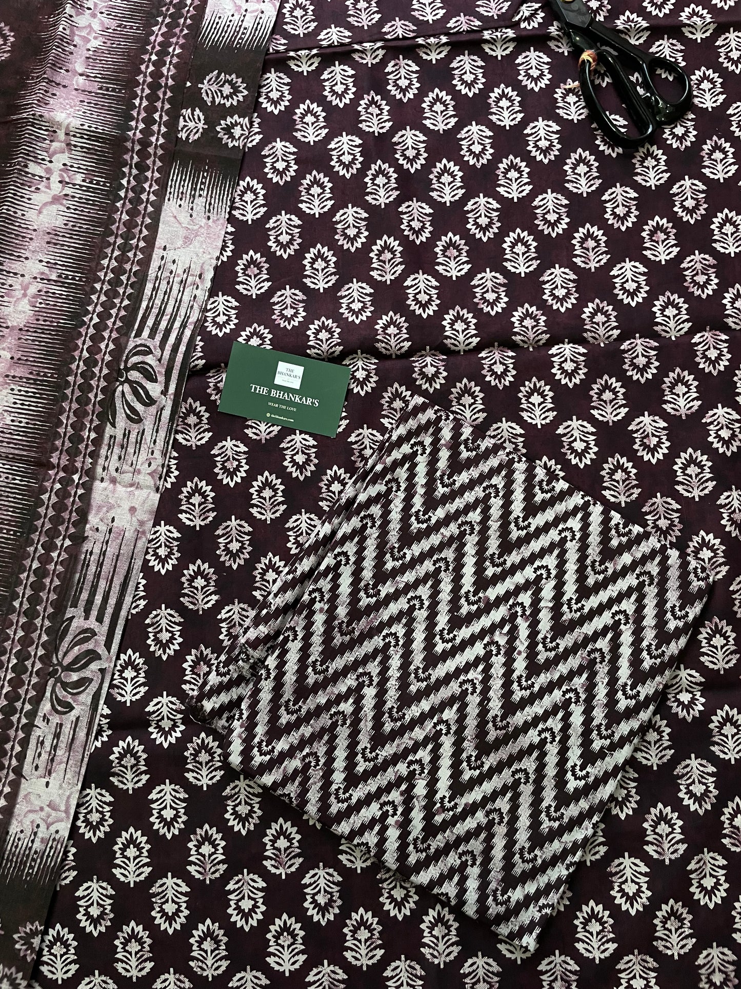 Small Buti Handblock Printed Cotton Suit With Mulmul Cotton Dupatta