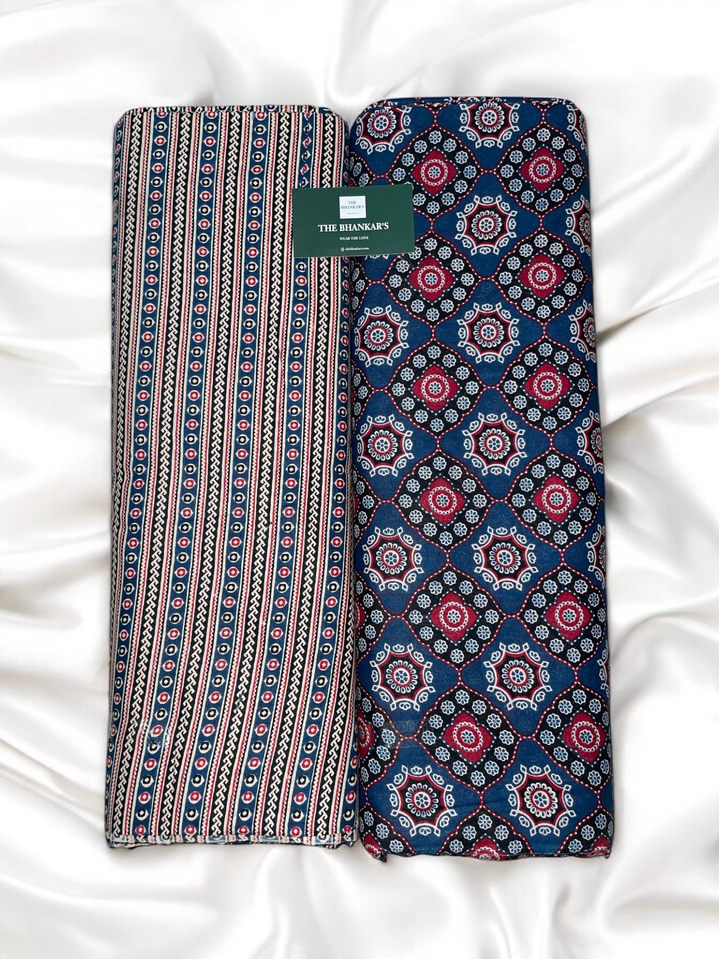 Blue Colour Ajrakh Print Top and Bottom Cotton only bottom 1.5 mtrs