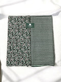 Green Floral Print Top and Bottom Cotton Fabric Combo Set 2.5 Mtr Top and 2.5 mtr Bottom