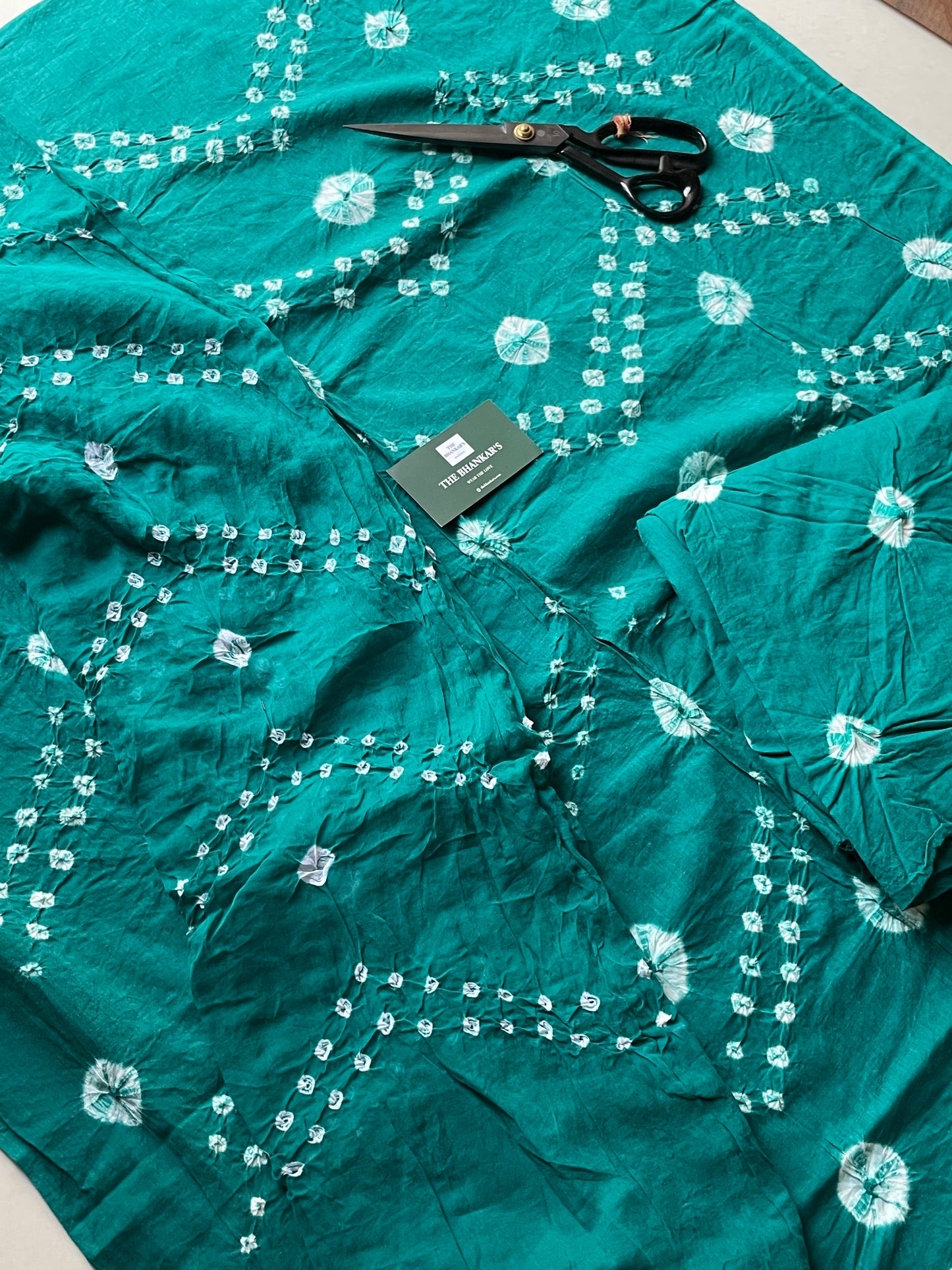 BANDHANI COTTON SUIT SET WITH MULMUL DUPATTA
