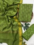 Handblock Printed Premium Maheshwari Silk Unstitched Suit with Santoon Bottom – Festive Ready