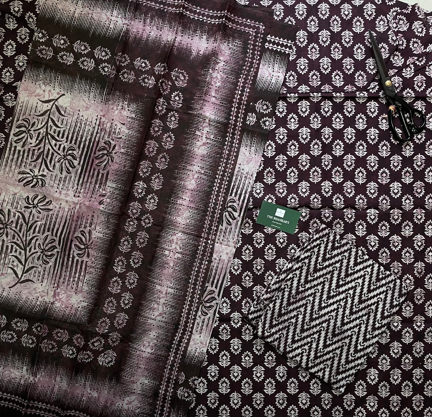 Small Buti Handblock Printed Cotton Suit With Mulmul Cotton Dupatta