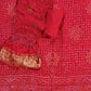 RED BANDHANI  PURE GAJJI SILK FABRIC SUITS WITH HEAVY ZARI RICH HAND PALLU DUPATTA