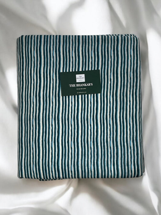 Blue Mughal Buti Top and Bottom Cotton Combo Set 2.5 Mtr Top 2.5 Mtr Bottom