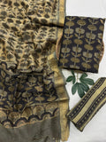 Authentic Maheshwari Silk Unstitched Suit with Santoon Bottom – Ethnic Wear