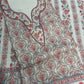 Off White Panel Style Floral Printed Semi Pashmina Winter Suit Set