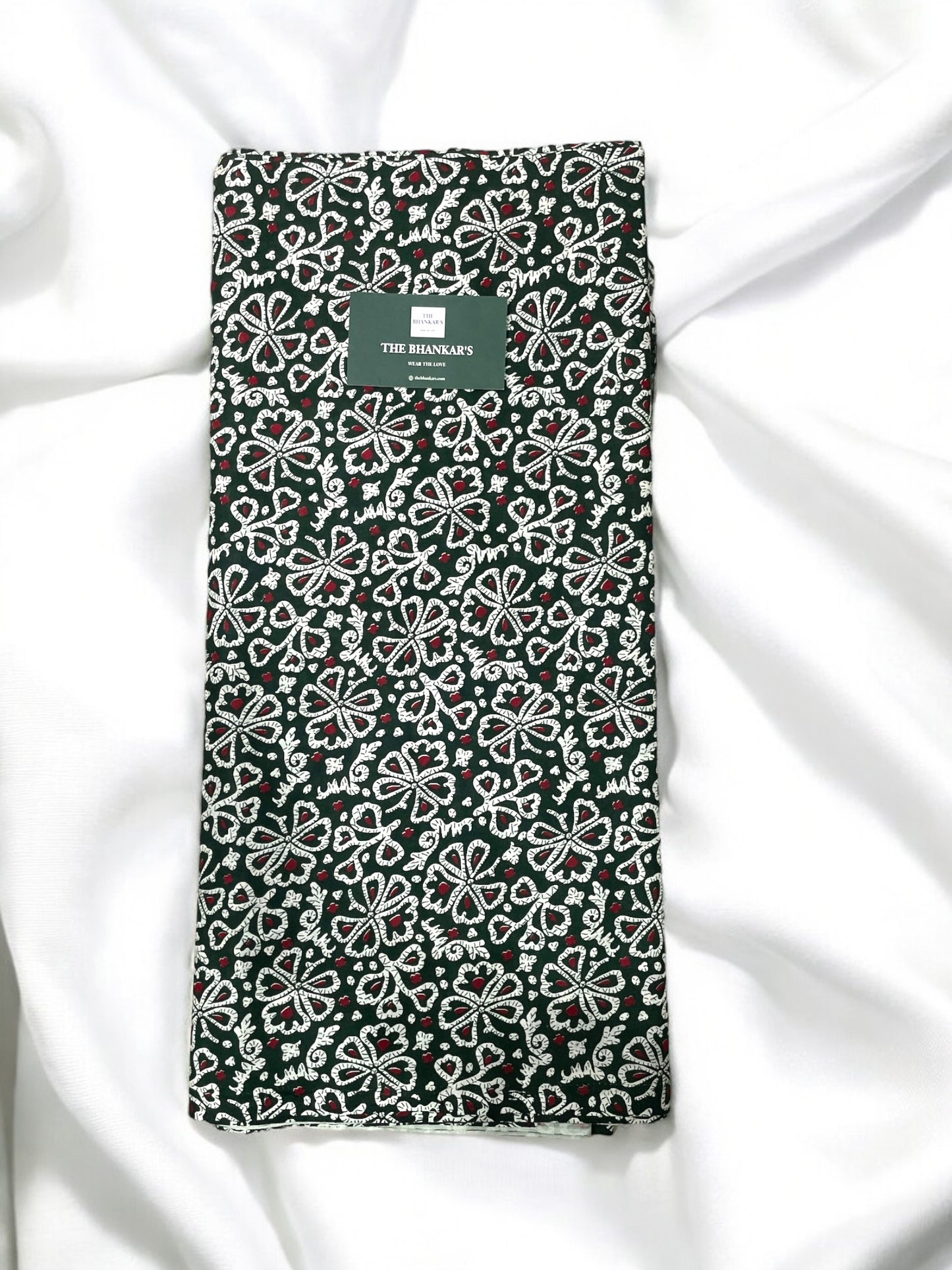 Green Floral Print Top and Bottom Cotton Fabric Combo Set 2.5 Mtr Top and 2.5 mtr Bottom