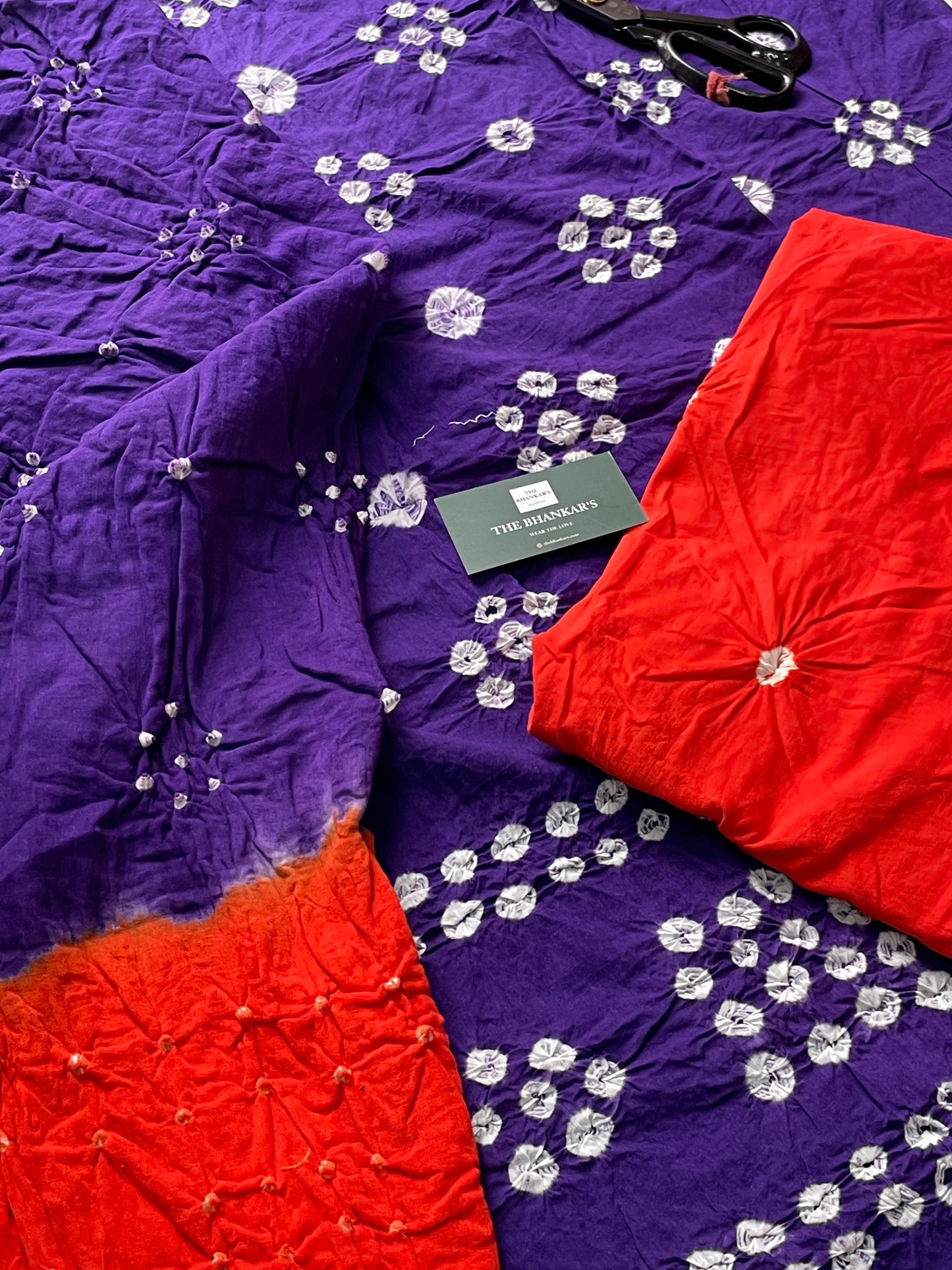 BANDHANI COTTON SUIT SET WITH MULMUL DUPATTA