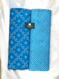 Turquoise Bandhej lahariya Bottom Print Top and Bottom Cotton Combo Set 2.5 Mtr Each
