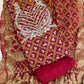 RED COLOUR GHATCHOLA BANDHANI BANARASI SILK FABRIC SUITS WITH BEAUTIFUL HAND GOTAPATTI WORK DUPATTA