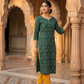 Green Yellow Combination Print Top and Bottom Cotton Combo Set
