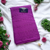 Purple Hokba Embroidery Fabric Soft and Smooth touch 2.5 mtrs cut