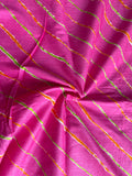 Light Pink Multicoloured Lahariya Print Cotton Fabric