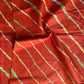 Orange Multicoloured Lahariya Print Cotton Fabric