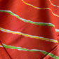 Orange Multicoloured Lahariya Print Cotton Fabric