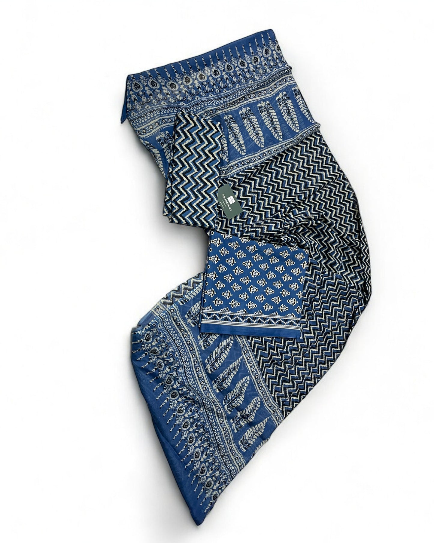 Hand Block Printed Cotton Suit With Mulmul Cotton Dupatta