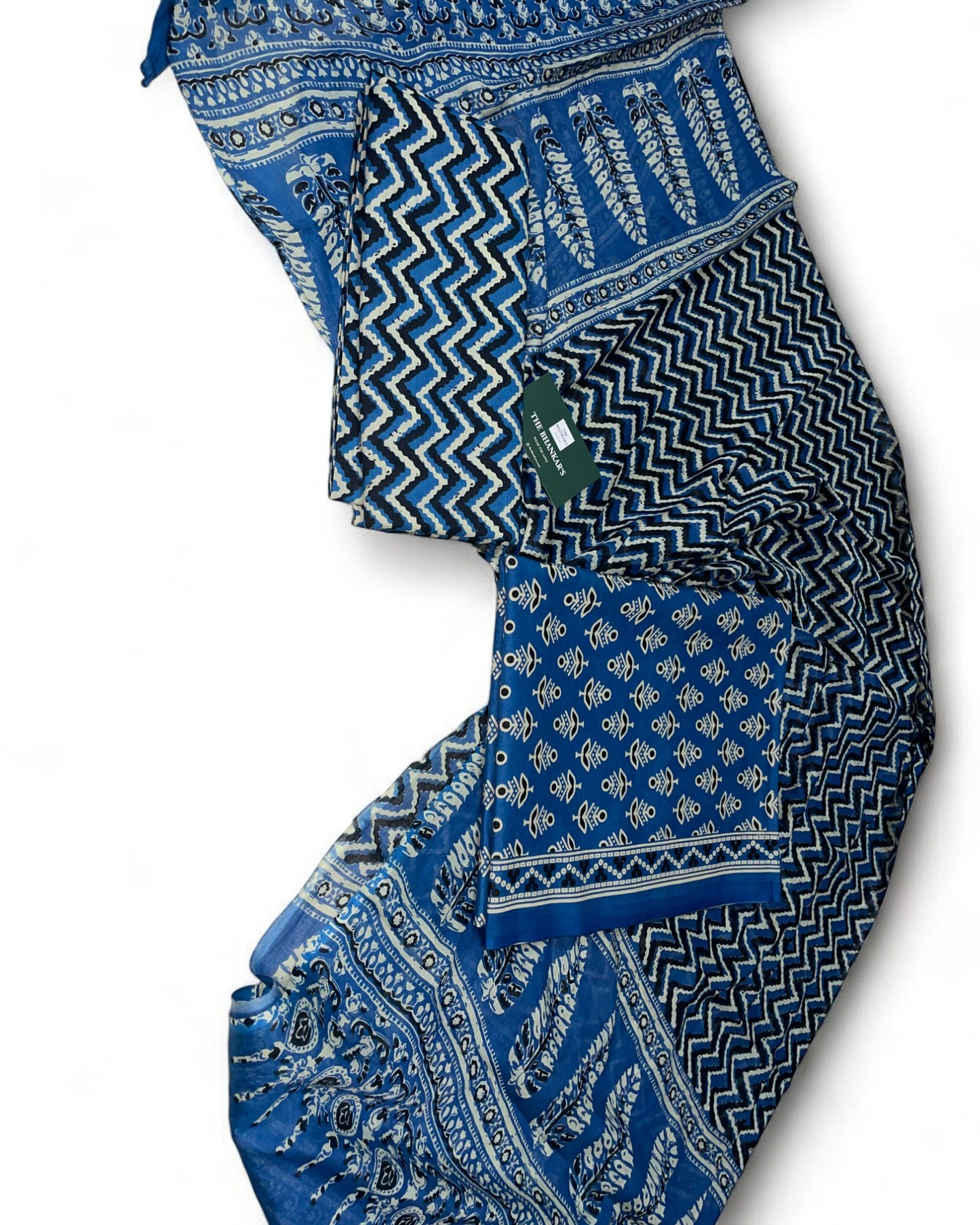 Hand Block Printed Cotton Suit With Mulmul Cotton Dupatta