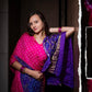 Pink & Royal Blue Pure Gaji Silk Bandhani Ghatchola Saree with Heavy Designer Pallu