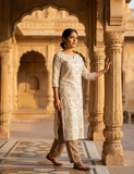 Off White Bandhani Print Top and Bottom Cotton Combo Set Fabric