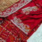 Maroon Red Pure Gaji Silk Bandhani Ghatchola Saree with Heavy Gotapatti Work