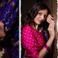 Pink & Royal Blue Pure Gaji Silk Bandhani Ghatchola Saree with Heavy Designer Pallu