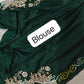 Bottle Green Pure Gaji Silk Bandhani Ghatchola Saree with Heavy Gotapatti Work