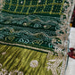 Bottle Green Pure Gaji Silk Bandhani Ghatchola Saree with Heavy Gotapatti Work