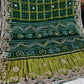 Bottle Green Pure Gaji Silk Bandhani Ghatchola Saree with Heavy Gotapatti Work