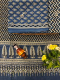 Hand Block Printed Cotton Suit With Mulmul Cotton Dupatta