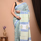 Hand Block Printed Cotton Mulmul Saree with Blouse Piece