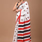 TEA Print Handblock Printed Cotton Mulmul Saree with Blouse Piece