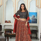 Bagru Handblock Printed CHANIYA CHOLI CROP TOP AND SKIRT WITH MULMUL DUPATTA