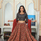Bagru Handblock Printed CHANIYA CHOLI CROP TOP AND SKIRT WITH MULMUL DUPATTA
